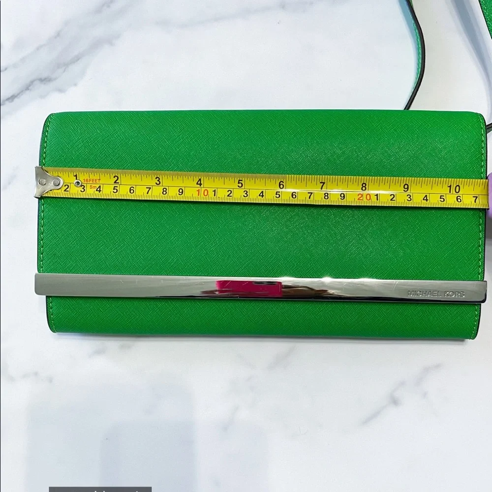 NWT Michael Kors green wallet clutch shoulder bag - Picture 11 of 13